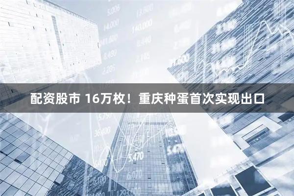 配资股市 16万枚！重庆种蛋首次实现出口